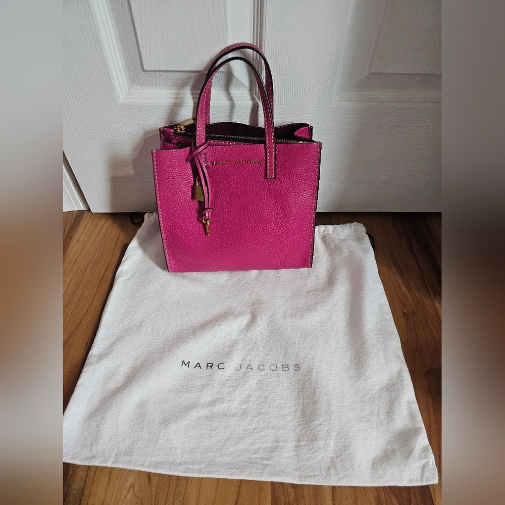 MARC JACOBS Pink Leather Mini Grind Tote with a Dustbag - Picture 15 of 16